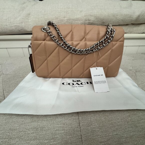 NWT Coach Tabby Shouder bag 26 with quilting Buff Nude Handbag Bag Purse - Picture 13 of 14